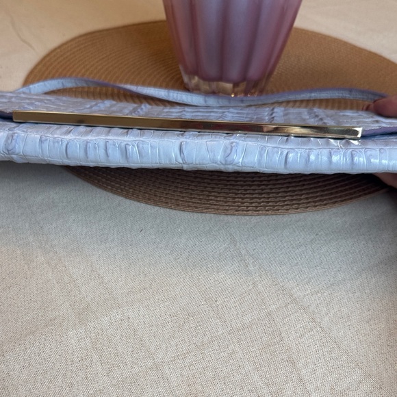 Brahmin Light Gray Croc-Embossed Clutch - Picture 5 of 12
